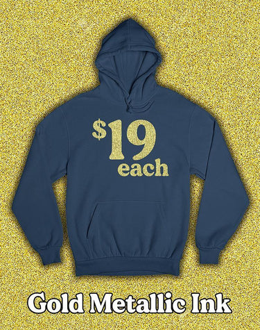 50 Gold Metallic Printed Hoodies - Constantly Create Shop